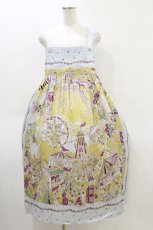 画像1: Jane Marple Dans Le Salon / La fete foraine apron dress M サックス H-26-04-05-037-JM-OP-KB-ZH (1)