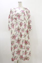 Jane Marple / Strawberries and flowersラッフルフリルドレス  オフ H-26-04-05-055-JM-OP-KB-ZH