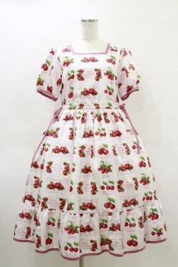 画像1: Melody BasKet / Fresh Cherryスクエアネックワンピース M ピンク H-26-04-05-058-LO-OP-KB-ZH