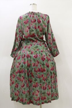 画像2: Jane Marple Dans Le Salon / Winter cherries drawstring dress  グリーン H-26-04-05-060-JM-OP-KB-ZH