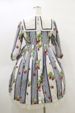 画像2: Melody BasKet / Stripe strawberryワンピース  ネイビー H-26-04-05-062-LO-OP-KB-ZH (2)