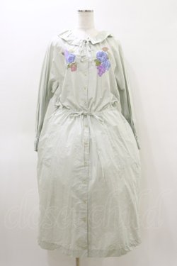 画像1: Jane Marple Dans Le Salon / Jardin Des Fleurs Embroideryドレス  ミント H-26-04-05-065-JM-OP-KB-ZH