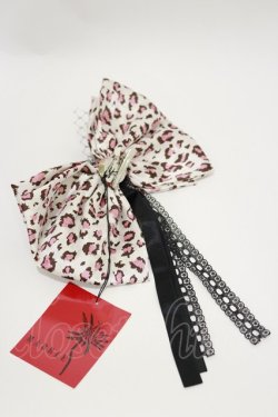 画像2: MARBLE / バラアクセサリー付きレオパードヘッドドレス  ピンク×黒 H-26-04-05-001-GO-AC-AK-ZH