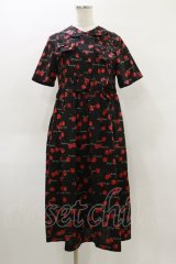 Jane Marple / Skipping cherriesのリボンドレス  ブラック H-26-04-05-066-JM-OP-KB-ZH