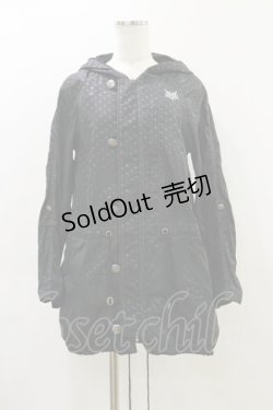 画像1: ALGONQUINS / ドットナイロンジャケット F 黒 H-26-04-05-009-AL-JA-AK-ZH