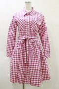 MILK / ギンガムロングワンピース  ピンク H-26-04-05-072-ML-OP-KB-ZH