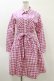 画像1: MILK / ギンガムロングワンピース  ピンク H-26-04-05-072-ML-OP-KB-ZH (1)