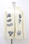 WORLD WIDE LOVE！(Rydia) / ロゴワッペンニットZIPジャケット  アイボリー H-26-04-05-010-PU-JA-AK-ZH