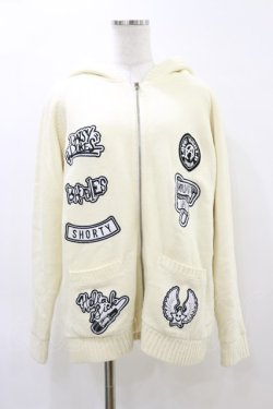 画像1: WORLD WIDE LOVE！(Rydia) / ロゴワッペンニットZIPジャケット  アイボリー H-26-04-05-010-PU-JA-AK-ZH