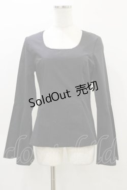 画像1: MIHO MATSUDA / ラウンドネックカットソー  黒 H-26-04-05-012-GO-TO-AK-ZH