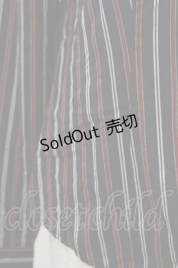 画像3: PEACE NOW / 蝙蝠襟ストライプシャツ M 紺×赤 H-26-04-05-015-PU-BL-AK-ZH