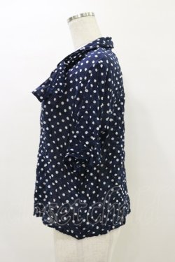画像3: Jane Marple Dans Le Salon / Polka dotsリボンシャツ  ネイビー H-26-04-05-017-JM-BL-KB-ZH