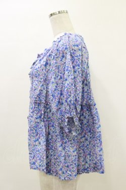 画像3: Jane Marple / Bonjour Millefleursスモックブラウス  ブルー H-26-04-05-018-JM-BL-KB-ZH