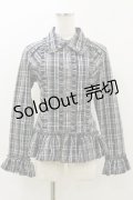 ALGONQUINS / チェックフリルブラウス F 黒×グレー H-26-04-05-020-AL-BL-AK-ZH