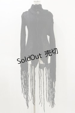 画像1: STIGMATA / ダメージニットボタンカーデ  黒 H-26-04-05-021-GO-TO-AK-ZH