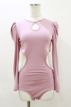 画像1: lilLilly / レオタードリブトップス  ピンク H-26-04-05-022-LO-TO-KB-ZH
