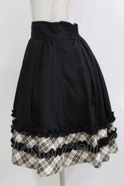 画像2: axes femme POETIQUE / バイカラーフリルミドルスカート M ブラック H-26-04-06-028-AX-SK-NS-ZH