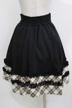 画像3: axes femme POETIQUE / バイカラーフリルミドルスカート M ブラック H-26-04-06-028-AX-SK-NS-ZH