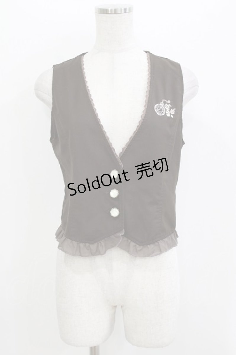 画像1: axes femme POETIQUE / 懐中時計刺繍ベスト M ブラウン H-26-04-06-036-AX-TO-NS-ZH (1)