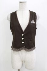 画像1: axes femme POETIQUE / 懐中時計刺繍ベスト M ブラウン H-26-04-06-036-AX-TO-NS-ZH (1)