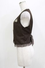 画像2: axes femme POETIQUE / 懐中時計刺繍ベスト M ブラウン H-26-04-06-036-AX-TO-NS-ZH (2)