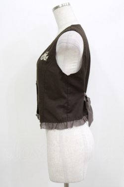 画像2: axes femme POETIQUE / 懐中時計刺繍ベスト M ブラウン H-26-04-06-036-AX-TO-NS-ZH