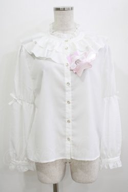 画像1: virally / 星名桜子/HSN*フリルブラウス M オフ H-26-04-06-037-PU-BL-NS-ZH