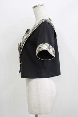 画像2: axes femme POETIQUE / ダブルボタンセーラーブラウス M ブラック H-26-04-06-041-AX-BL-NS-ZH