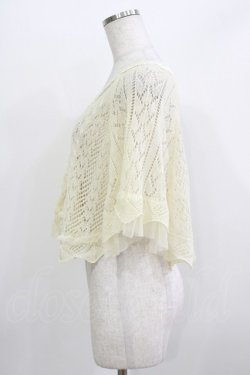 画像2: axes femme / トッパー風ニットケープ M 生成り H-26-04-06-043-AX-TO-NS-ZH