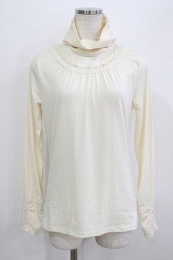 画像1: axes femme / ブレード配色ハイネックカットソー M 生成り H-26-04-06-044-AX-TO-NS-ZH