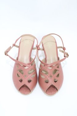 画像1: an another angelus / レースカットワークサンダル L/24.5cm~25cm PINK H-26-04-06-1004-CA-SH-NS-ZH