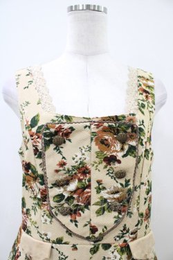 画像3: axes femme / 薔薇柄ジャンパースカート M 生成り H-26-04-06-1034-AX-OP-NS-ZH