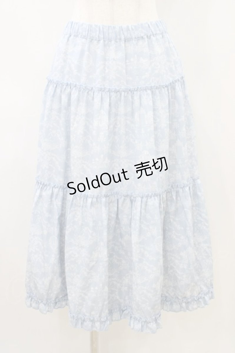 画像1: m petit by misako / NINA'S RVパニエスカート LL サックス/アイボリー リバーシブル H-26-04-06-1036-LO-SK-NS-ZH (1)