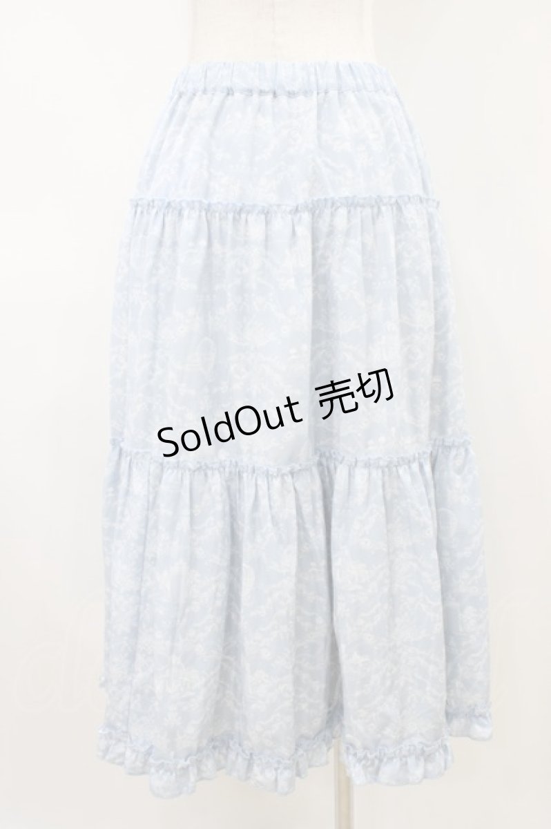 画像2: m petit by misako / NINA'S RVパニエスカート LL サックス/アイボリー リバーシブル H-26-04-06-1036-LO-SK-NS-ZH (2)