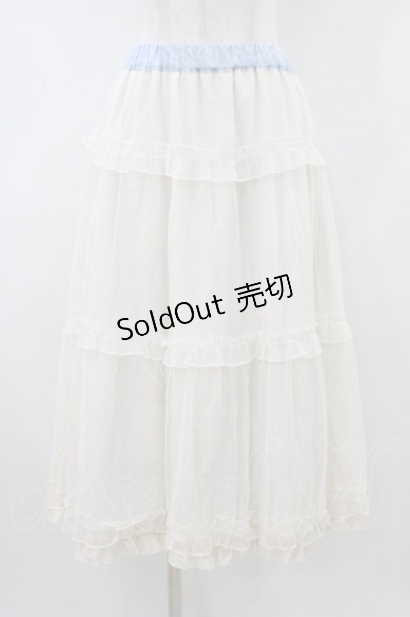 画像3: m petit by misako / NINA'S RVパニエスカート LL サックス/アイボリー リバーシブル H-26-04-06-1036-LO-SK-NS-ZH (3)