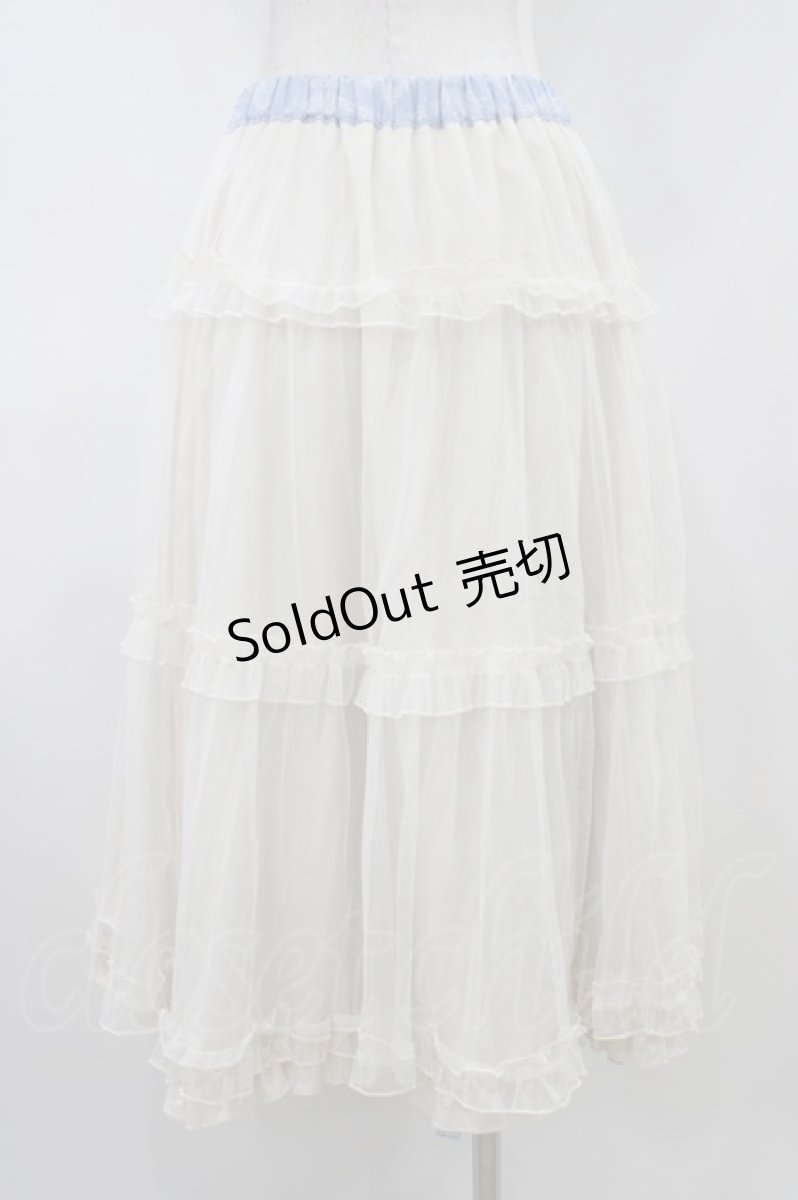 画像4: m petit by misako / NINA'S RVパニエスカート LL サックス/アイボリー リバーシブル H-26-04-06-1036-LO-SK-NS-ZH (4)
