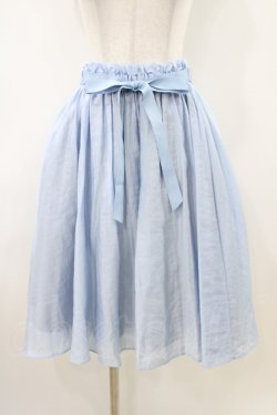 画像1: F i.n.t / グログランリボンギャザースカート Free SAX H-26-04-06-1039-0-SK-NS-ZH