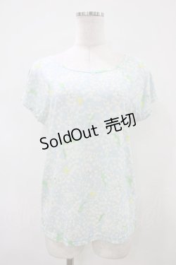 画像1: Franche Lippee / すずらん柄トップス M サックス H-26-04-06-1044-LO-TO-NS-ZH