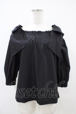 画像1: an another angelus / ビッグリボンオフショルブラウス Free BLACK H-26-04-06-1050-CA-BL-NS-ZH
