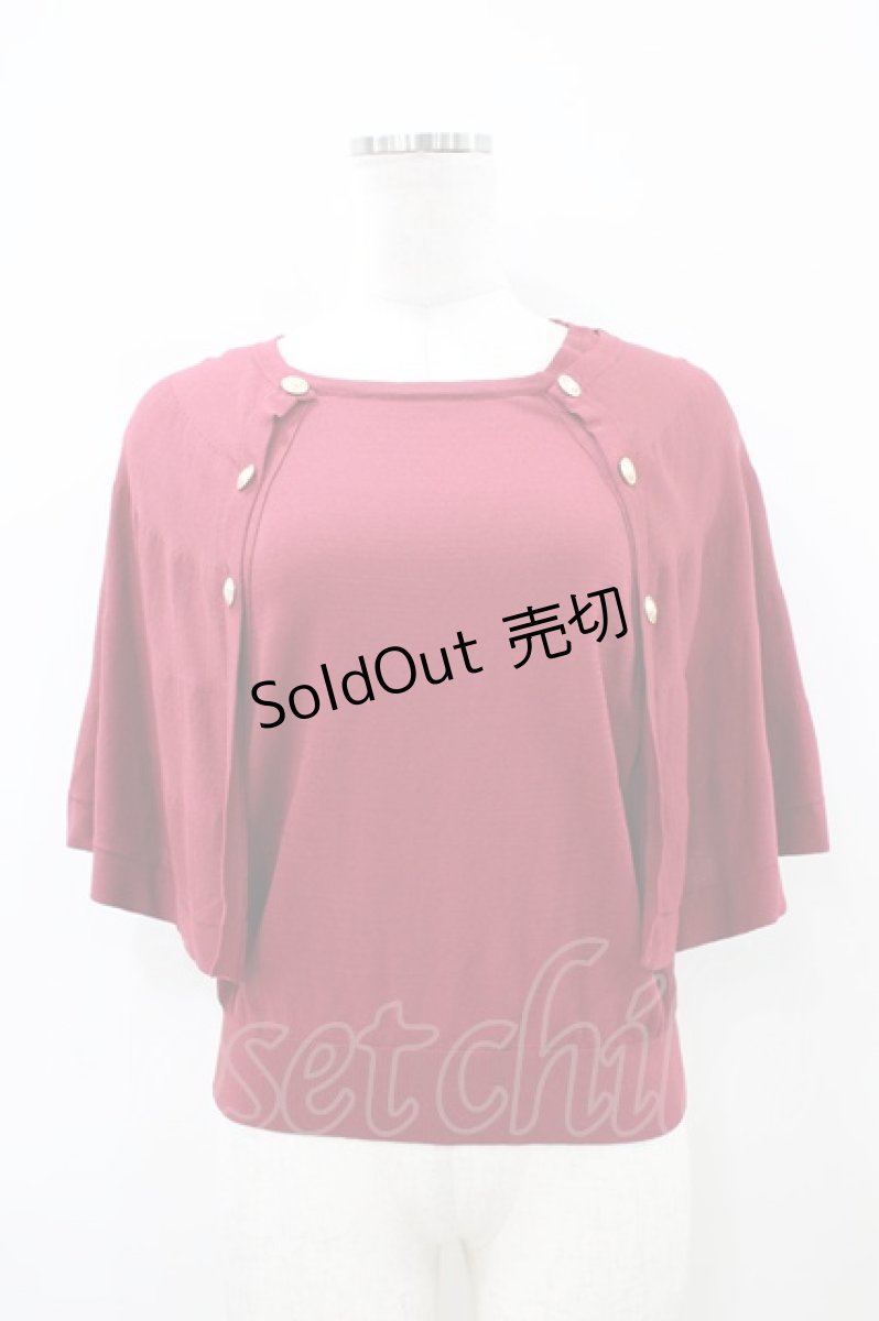 画像1: an another angelus / チェーン付きダブル釦2wayケープニット Free RED H-26-04-06-1051-CA-TO-NS-ZH (1)