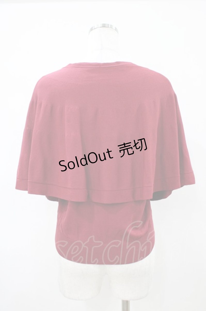 画像2: an another angelus / チェーン付きダブル釦2wayケープニット Free RED H-26-04-06-1051-CA-TO-NS-ZH (2)