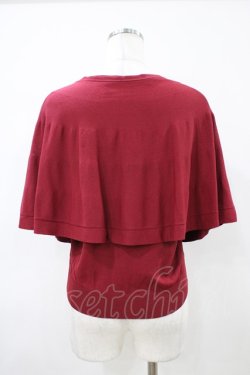 画像2: an another angelus / チェーン付きダブル釦2wayケープニット Free RED H-26-04-06-1051-CA-TO-NS-ZH