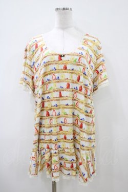 画像1: Franche Lippee / オリプリトップス M ケーキ柄 H-26-04-06-1055-LO-TO-NS-ZH