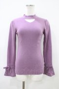 an another angelus / 袖口リボンチョーカーニットプルオーバー Free MAUVE H-26-04-06-1058-CA-TO-NS-ZH