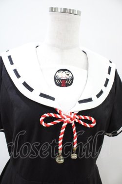画像3: To Alice / ダルマ刺繍セーラーワンピース M ブラック H-26-04-06-1009-LO-OP-NS-ZH