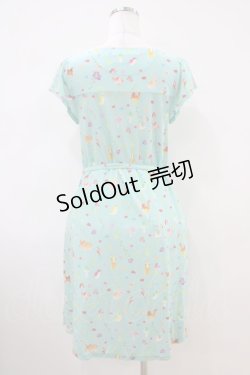 画像2: Franche Lippee / ぼんやり柄ワンピース M ミント H-26-04-06-1010-LO-OP-NS-ZH