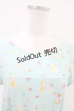 画像3: Franche Lippee / ぼんやり柄ワンピース M ミント H-26-04-06-1010-LO-OP-NS-ZH