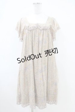 画像1: Cherir la femme / オリプリワンピース M ブラウン H-26-04-06-1011-LO-OP-NS-ZH