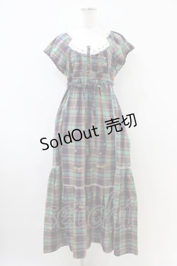 画像1: Cherir la femme / チェックワンピース M グリーン H-26-04-06-1015-LO-OP-NS-ZH