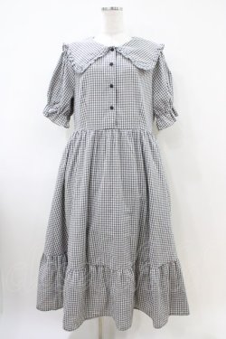 画像1: m petit by misako / AM*ギンガムCHKワンピース 3L グレー H-26-04-06-1017-LO-OP-NS-ZH